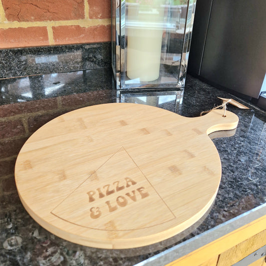 pizza & love wooden serving board 