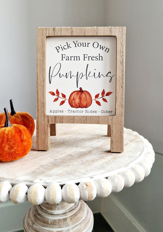 Pick your own pumpkins easel stand