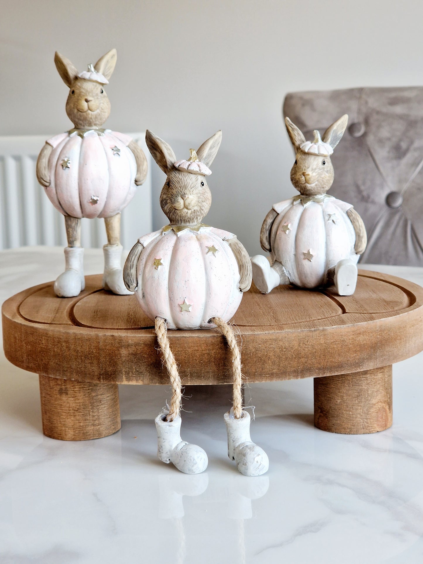 Pumpkin Sitting Rabbit With Stars
