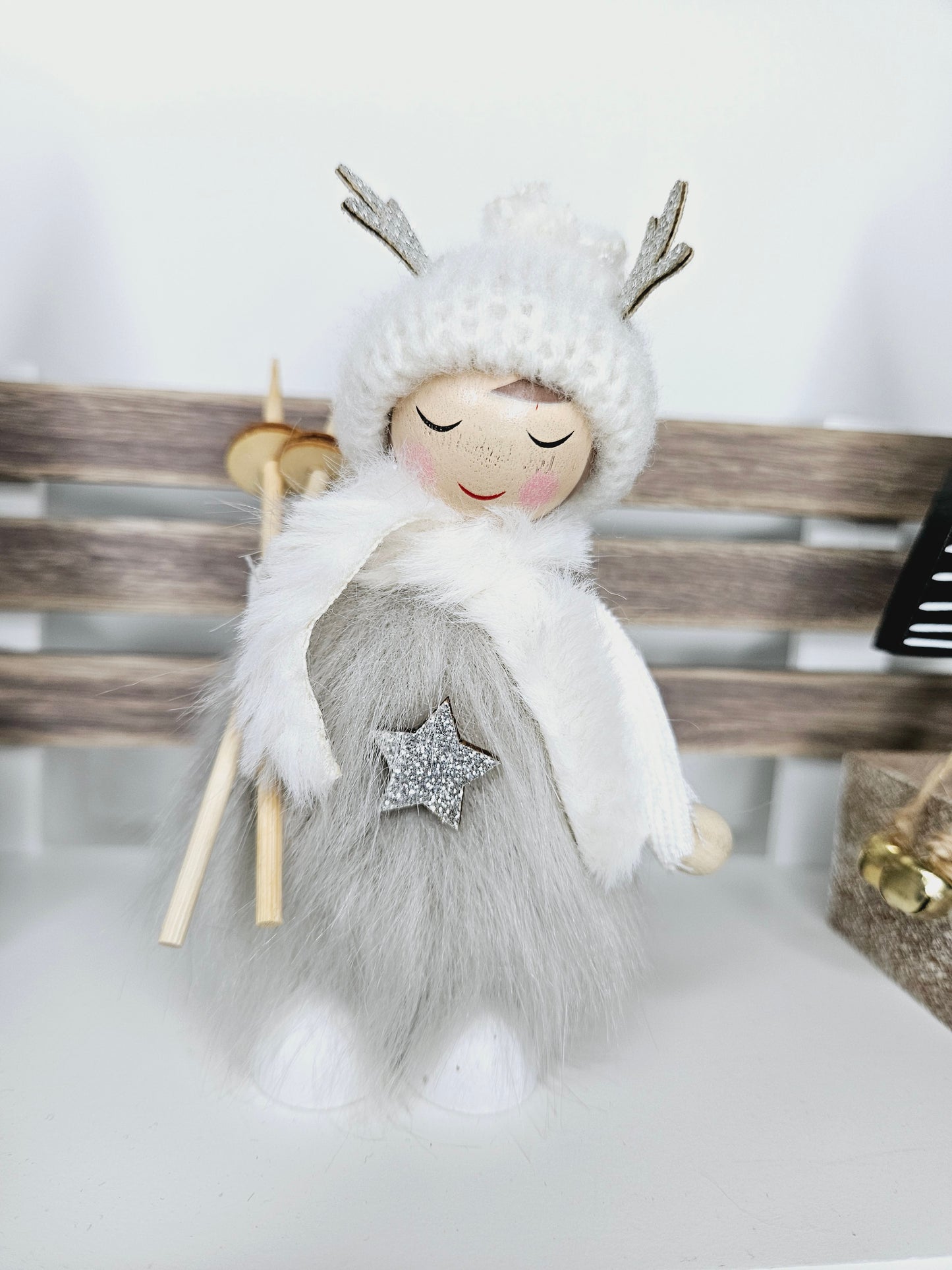 Faux Fur Skiing Girl