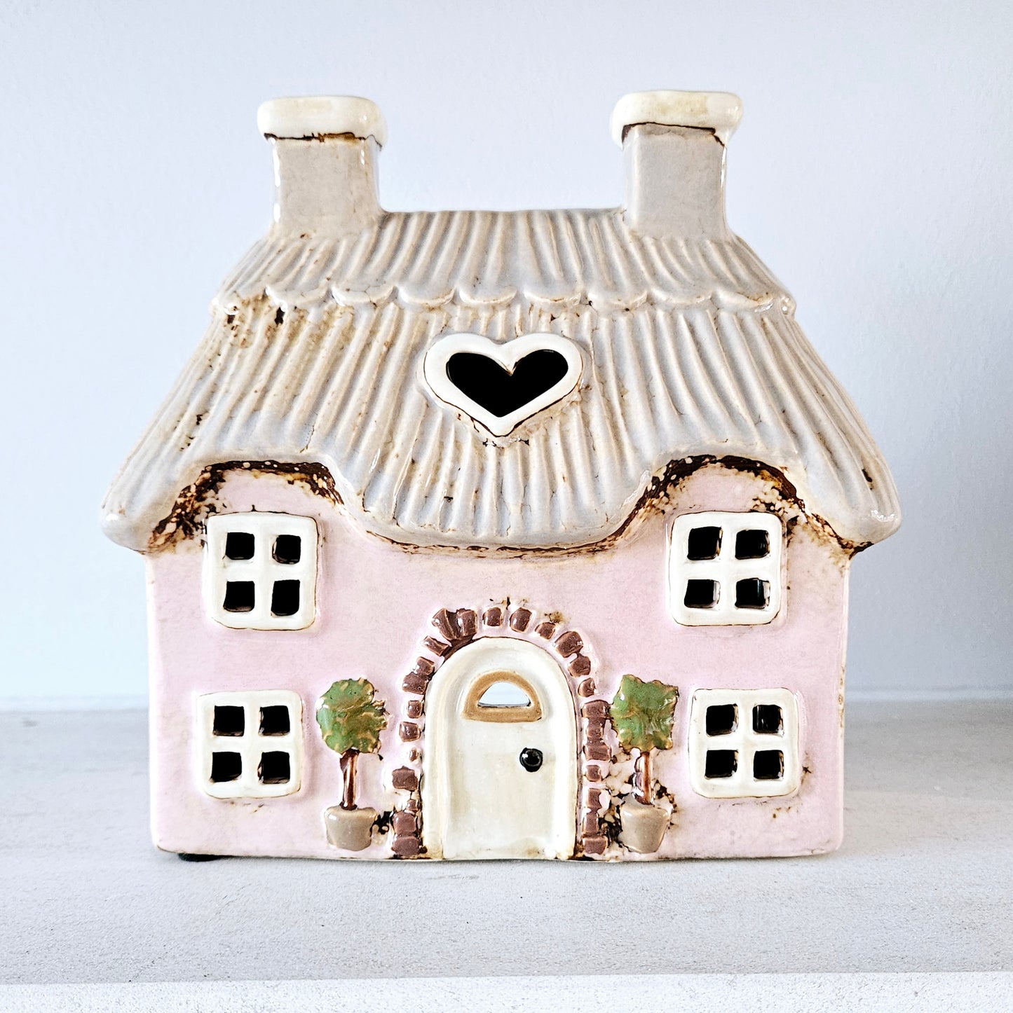BACK TBC... Pink Cottage Tea-Light Holder