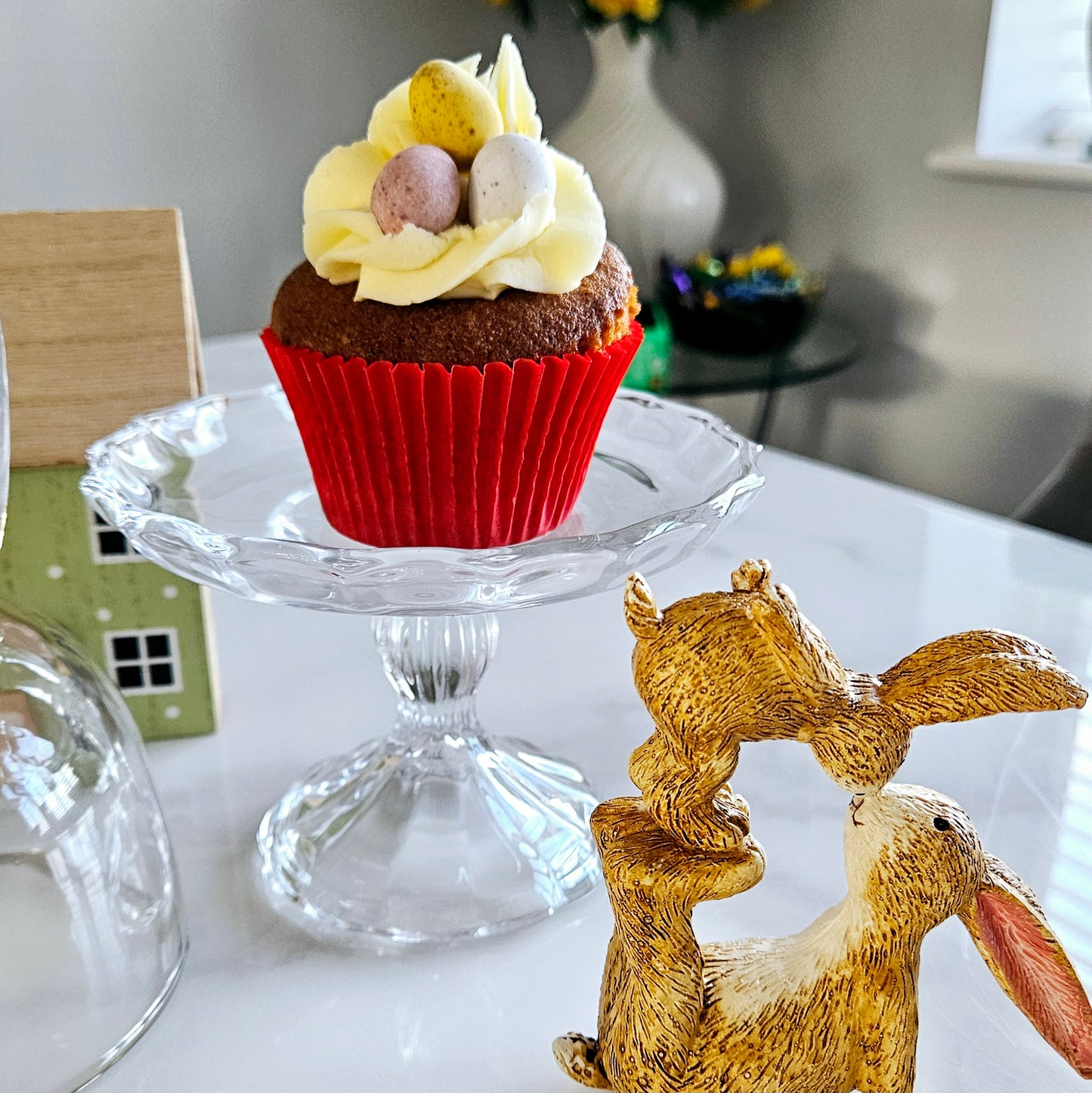 Tall Glass Bunny Cloche