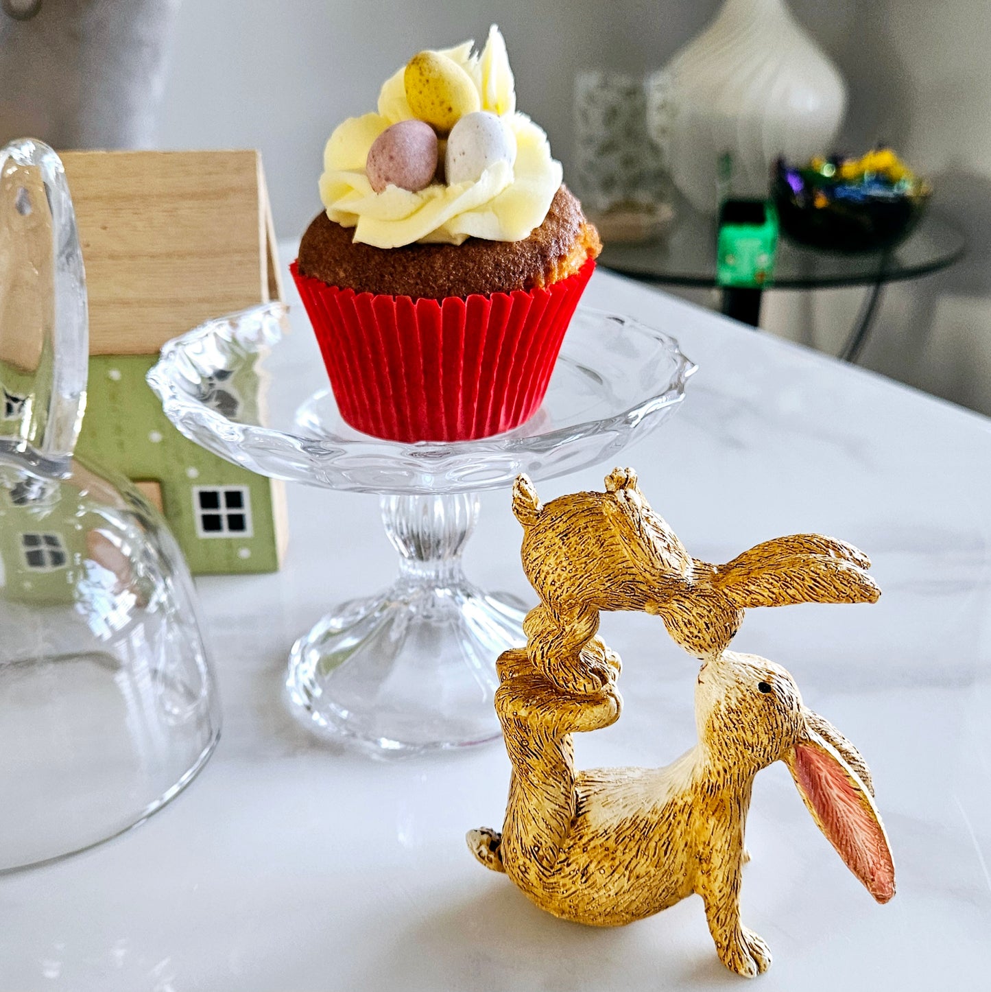 Tall Glass Bunny Cloche