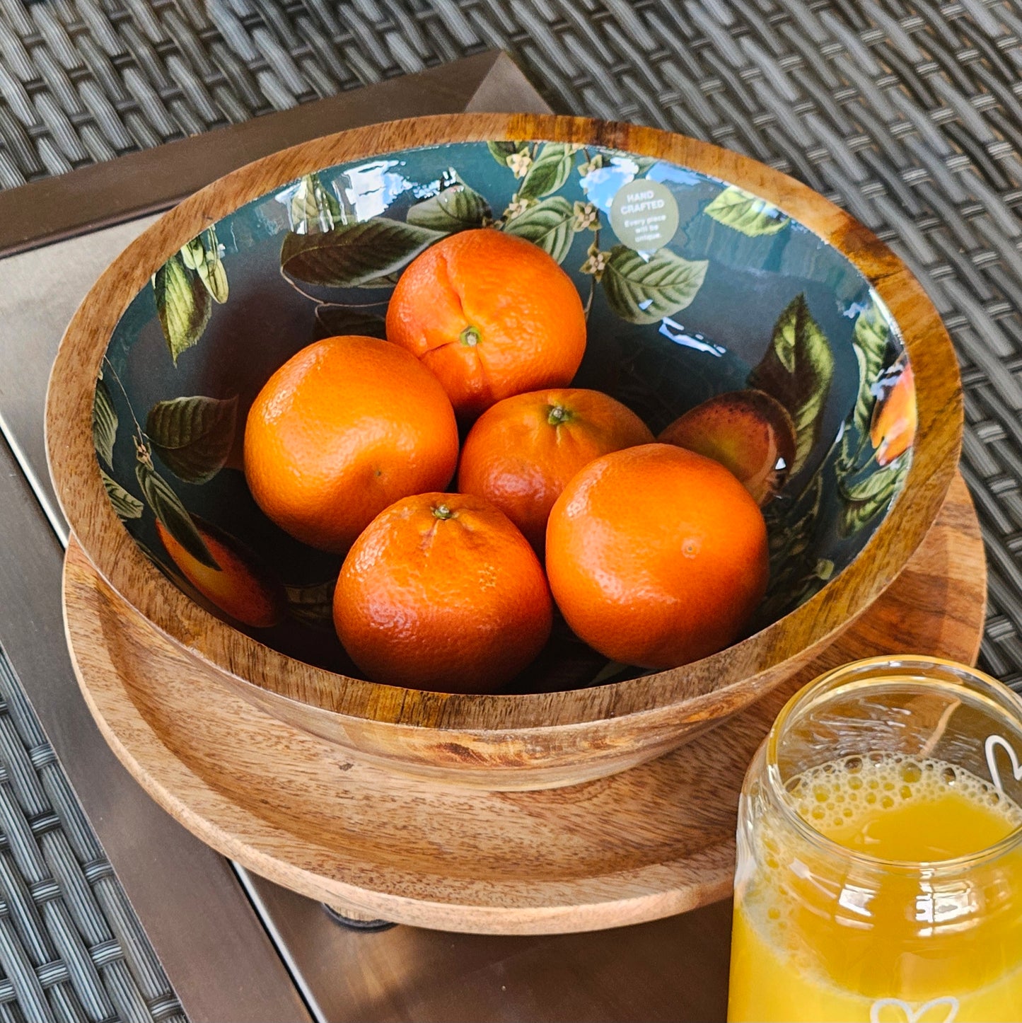Handcrafted Orange Blossom Mango Wooden Bowl