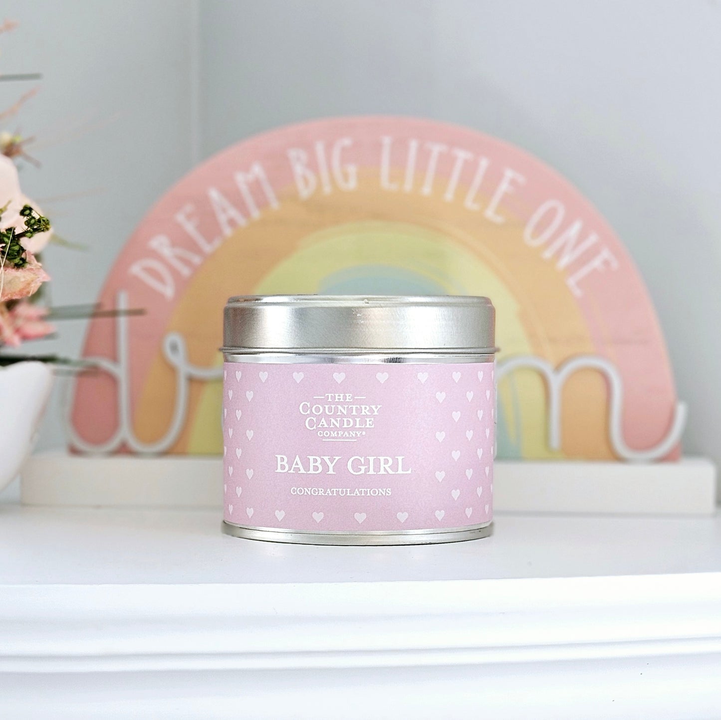 Baby Girl Candle In Tin