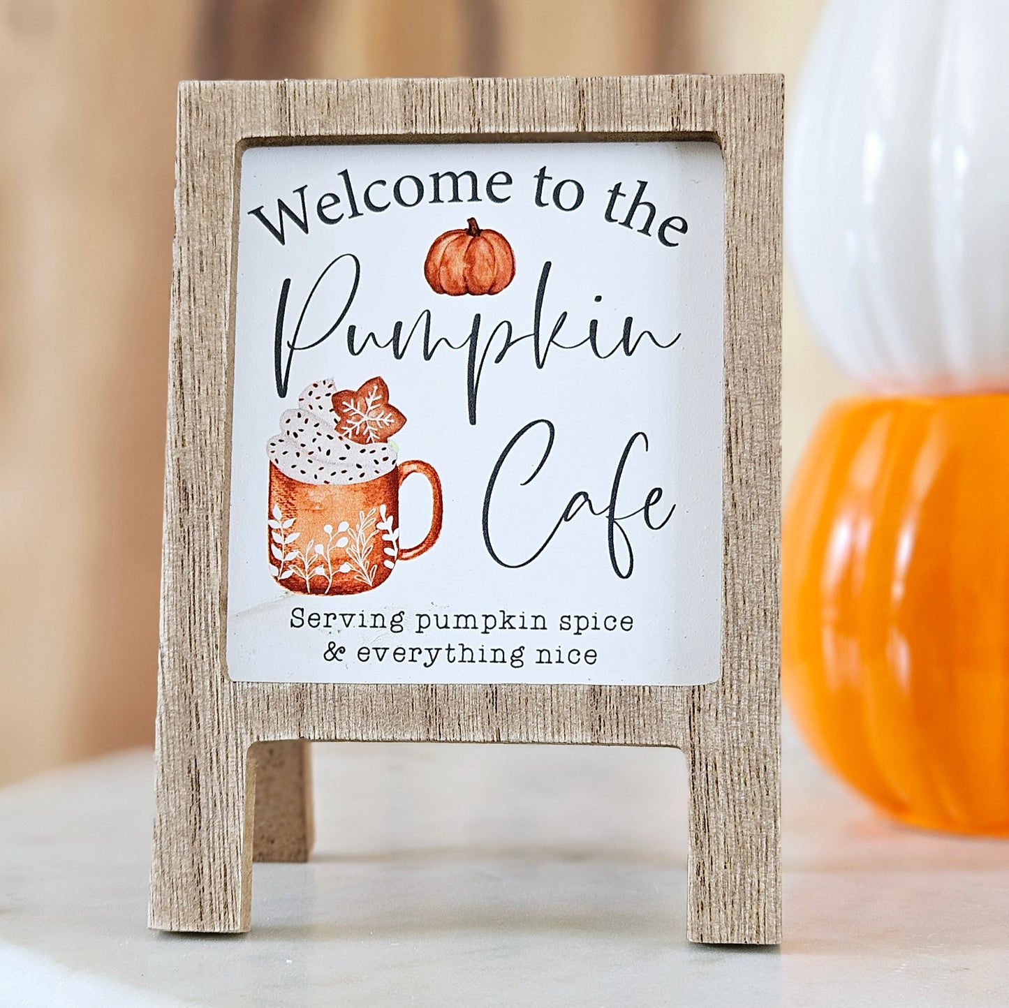 WELCOME TO THE PUMPKIN CAFE EASEL