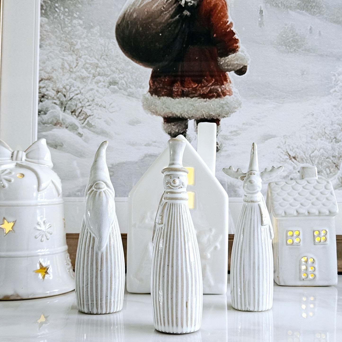 White Reactive Glaze Tall Gonk