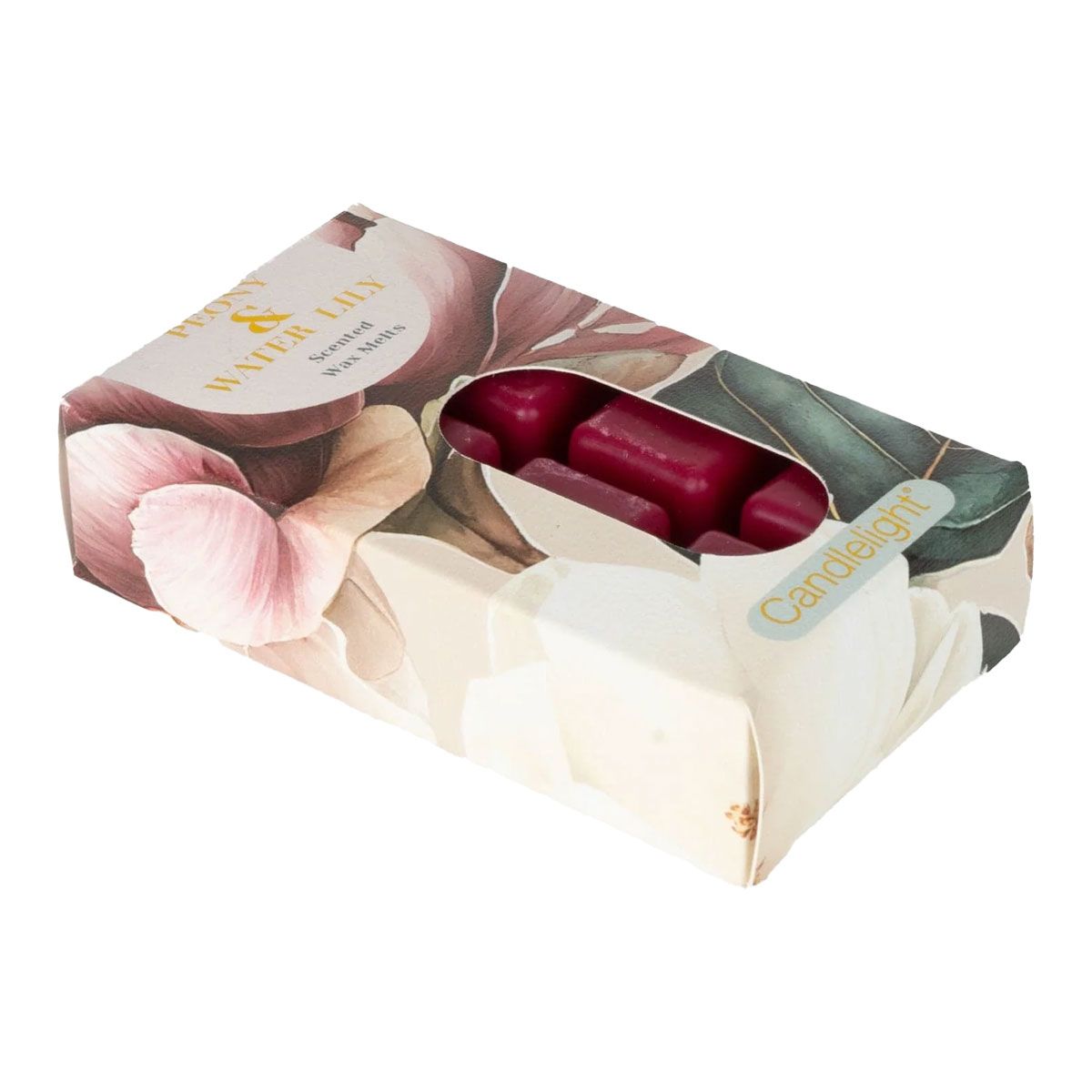peony and water lily scented wax melts 12 pack by candlelight