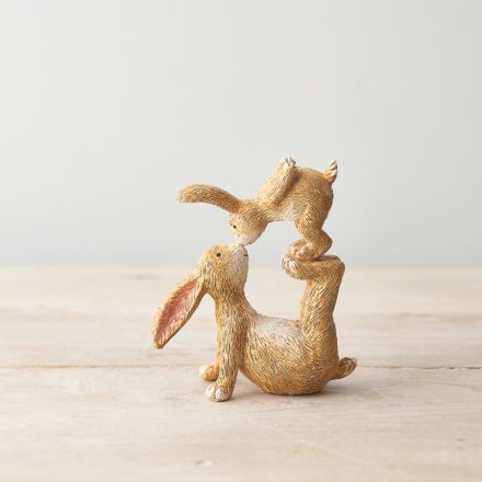 KISSING BUNNIES DUO MUM AND BABY FIGURES