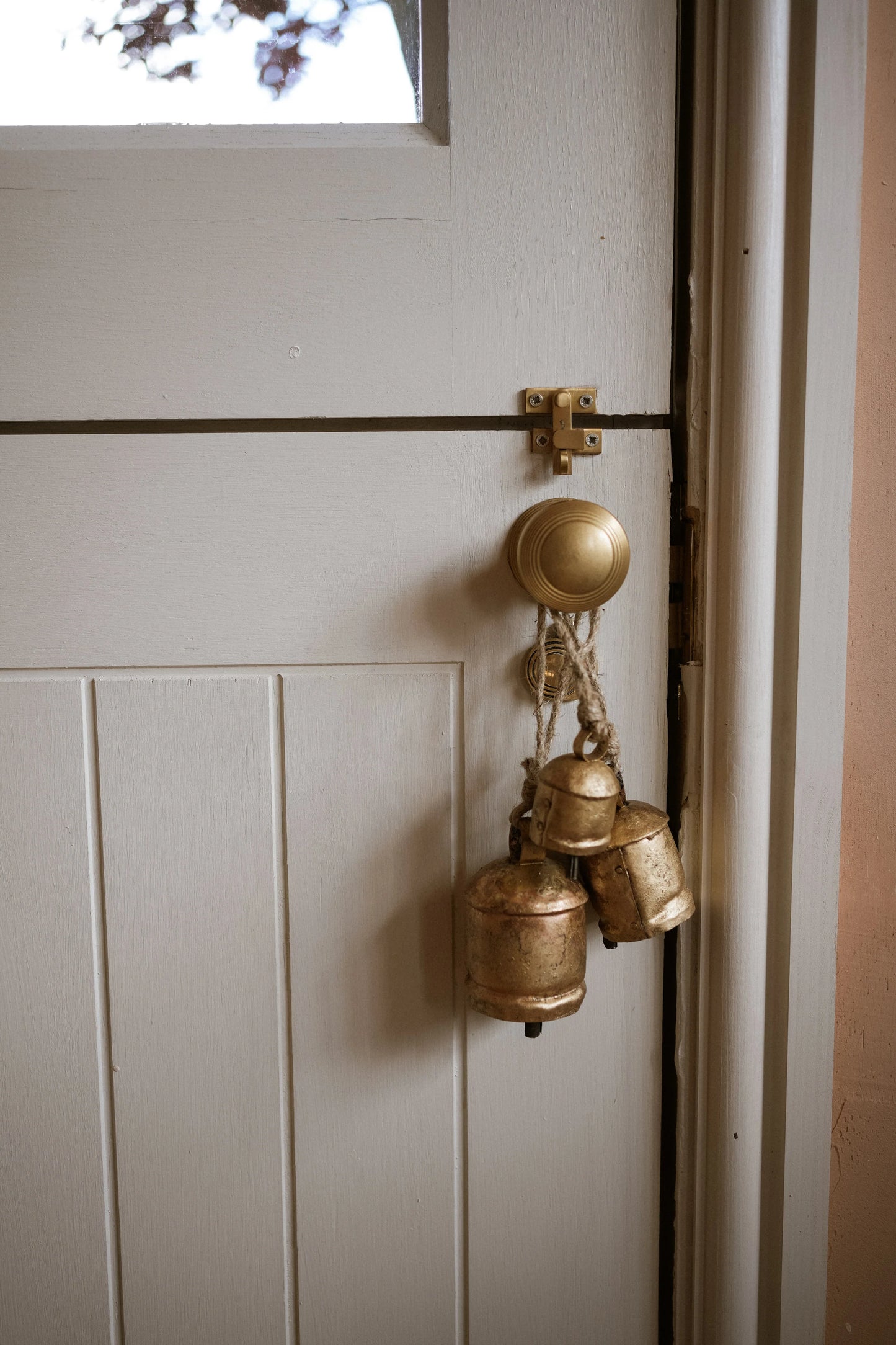Decorative Brass Bells Set of 3 in Cotton Bag – Rustic Home Décor