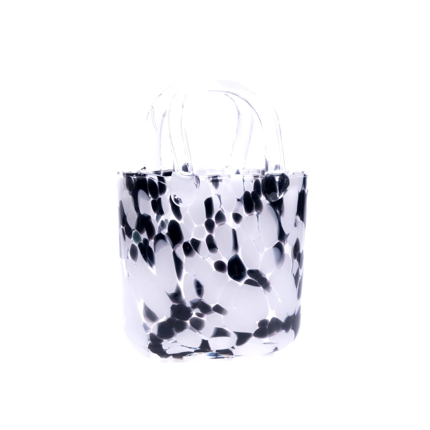 small glass Dalmatian handbag vase