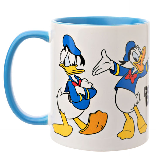 Donald Duck disney poses blue and white mug
