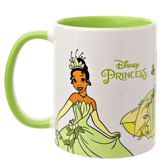 princess Tiana from the princess and the frog mug in green and white