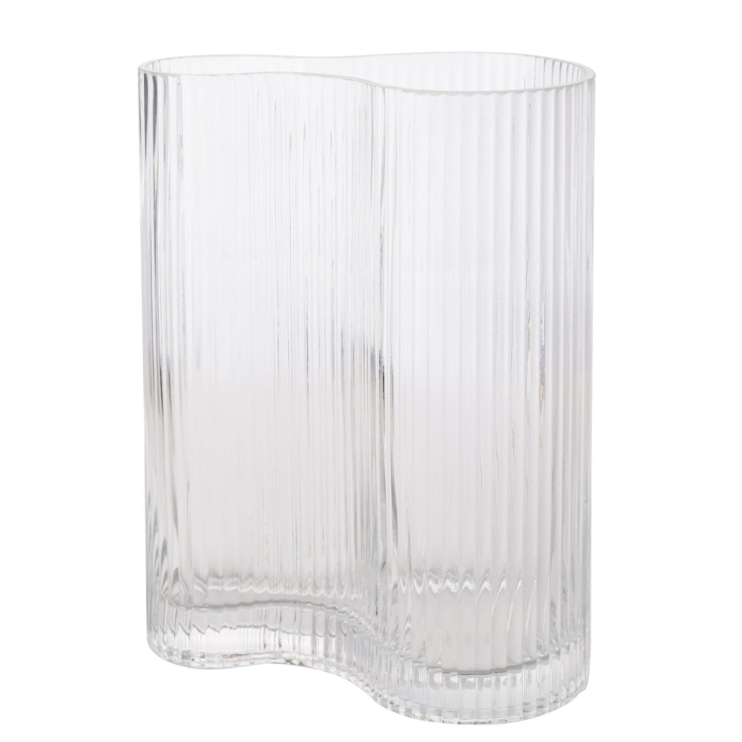 hestia clear ribbed glass large vase