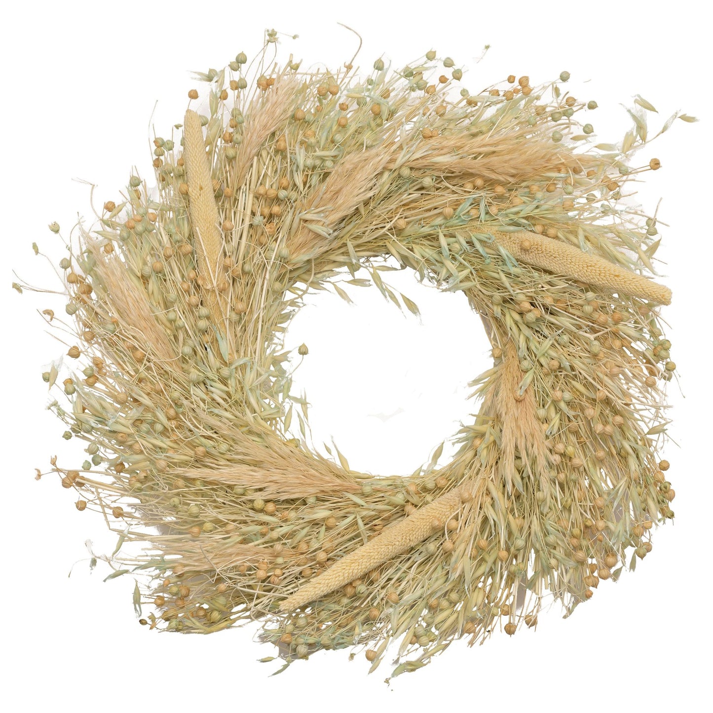 natural Wreath made of dried flowers and straw 36cm
