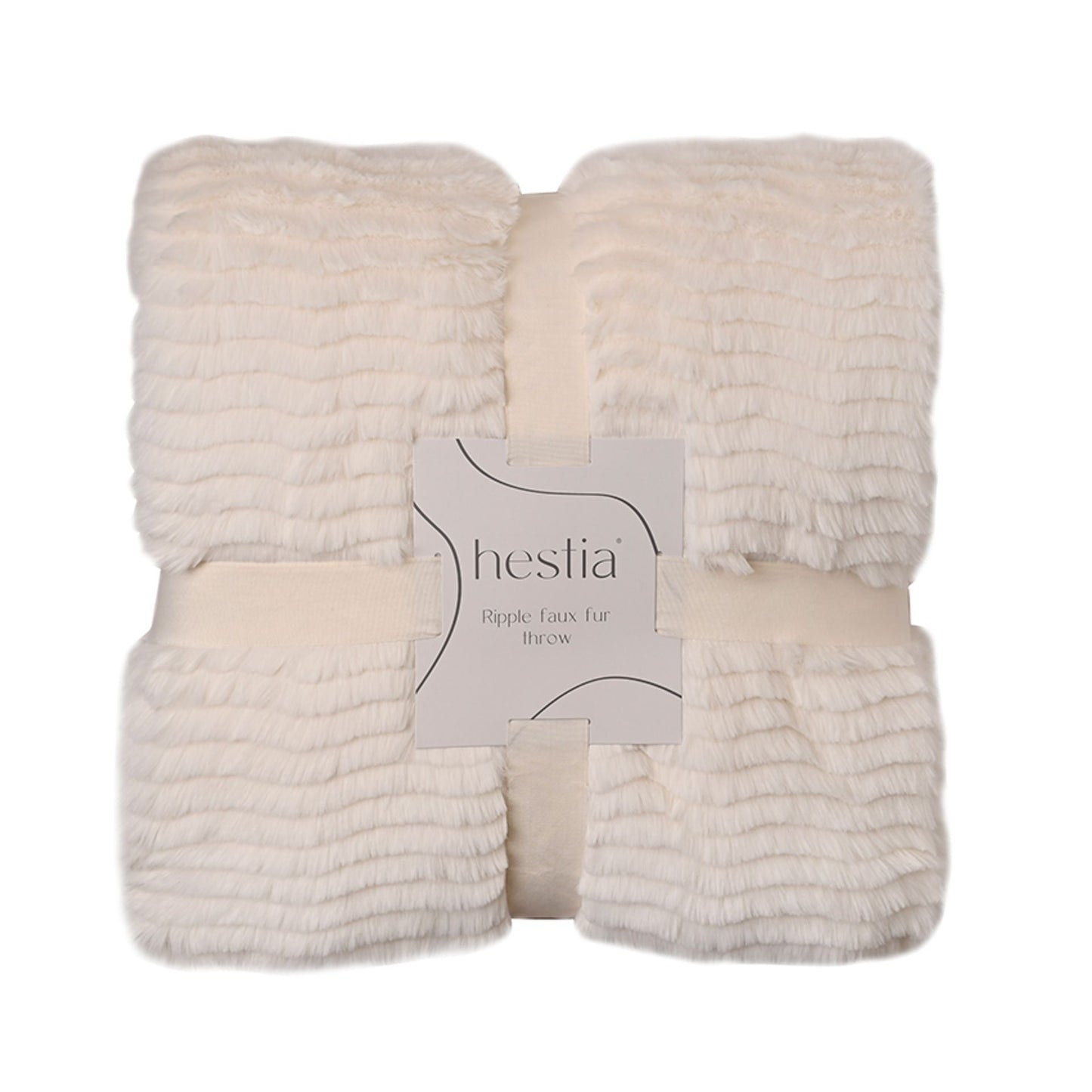 hestia ivory ripple faux throw 200cm