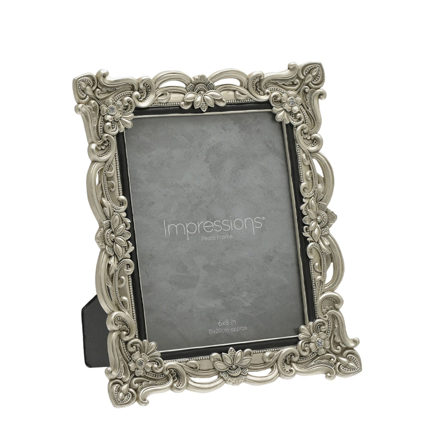 Impressions photo frame 6x8 vintage silver design antique