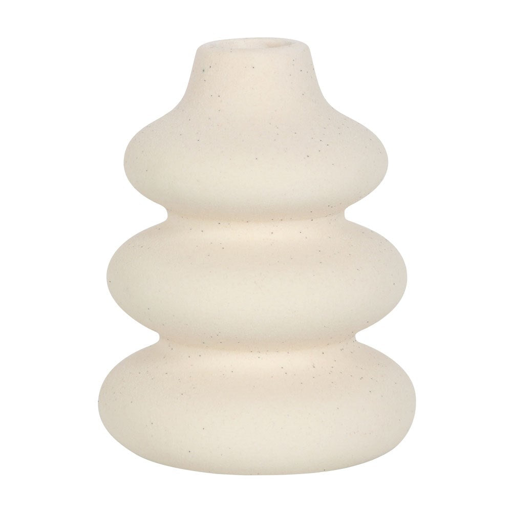 cream speckle single stem vase