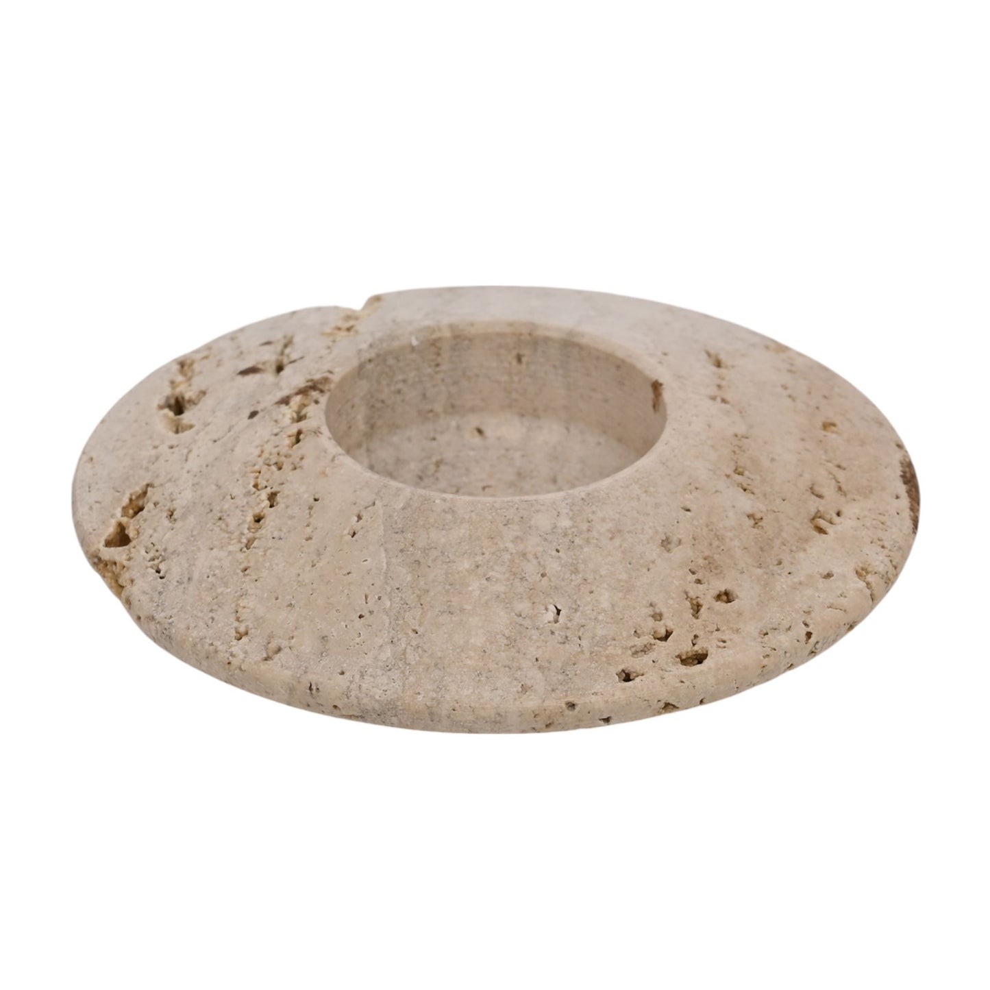 travertine stone tea light holder earthy decor