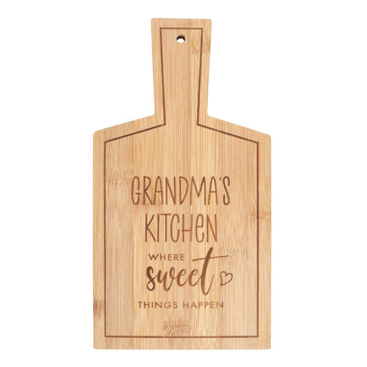 bamboo serving board grandma's kitchen font