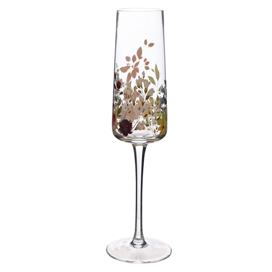 Sophia floral champagne flute glass in gift window box