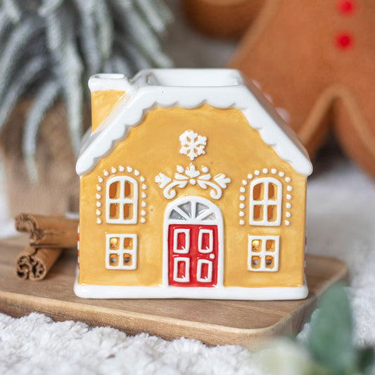 Decorative gingerbread house wax warmer