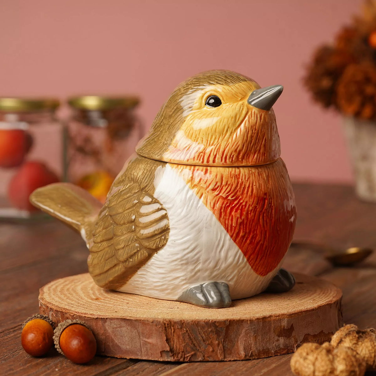 Country Living robin storage jar with decorative bird design