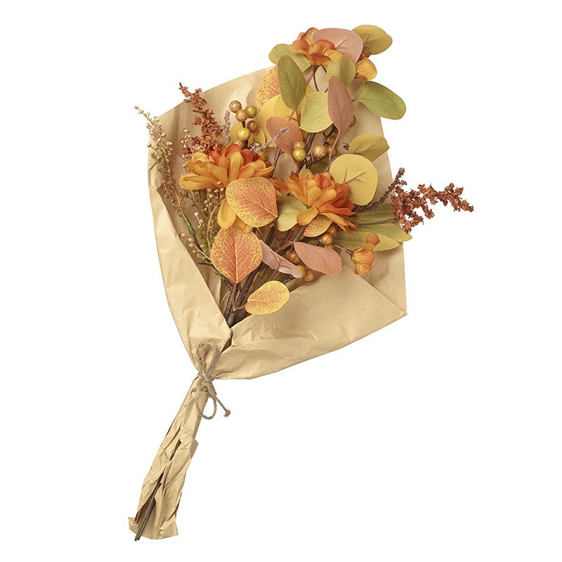 Russet autumnal foliage bouquet with artificial leaves and berries for autumn vase displays and seasonal home décor