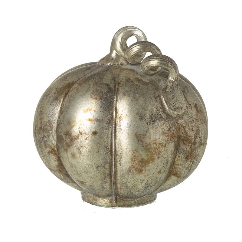 Silver pumpkin-shaped charm glass vintage looking