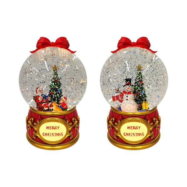 LED Christmas Globe Spinner 16cm – 2 Assorted Designs