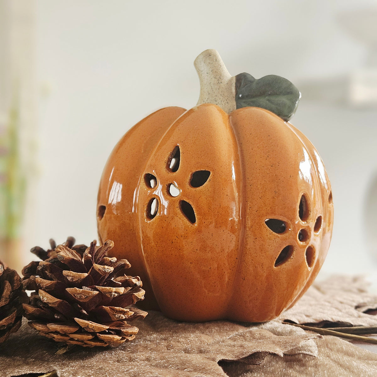 Porcelain LED Pumpkin Decoration | Autumn & Halloween Decor