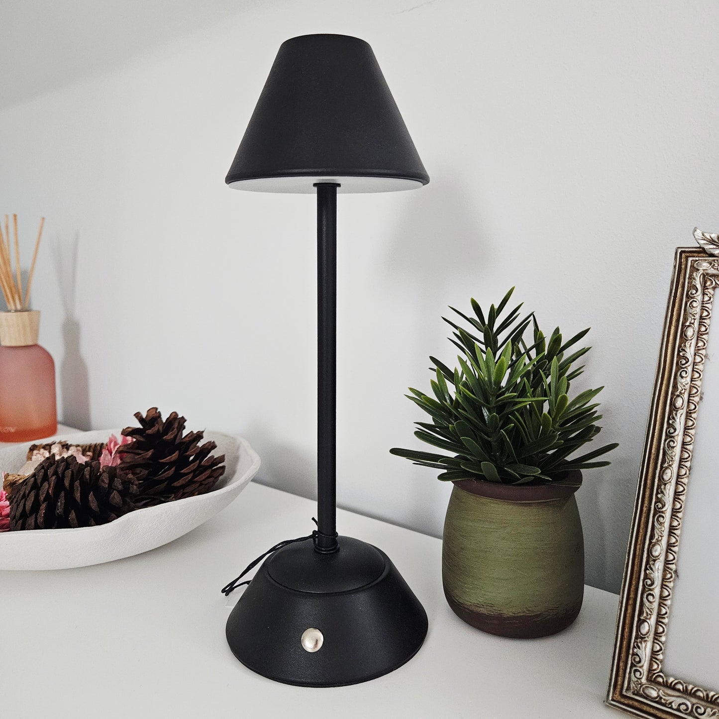 Matt Black LED Touch Lamp