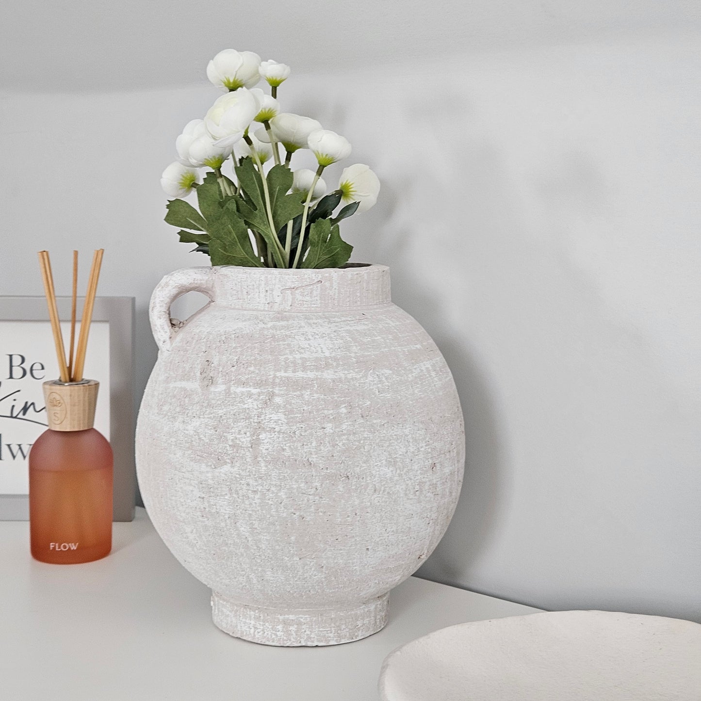 White Textured Vase 24.5CM