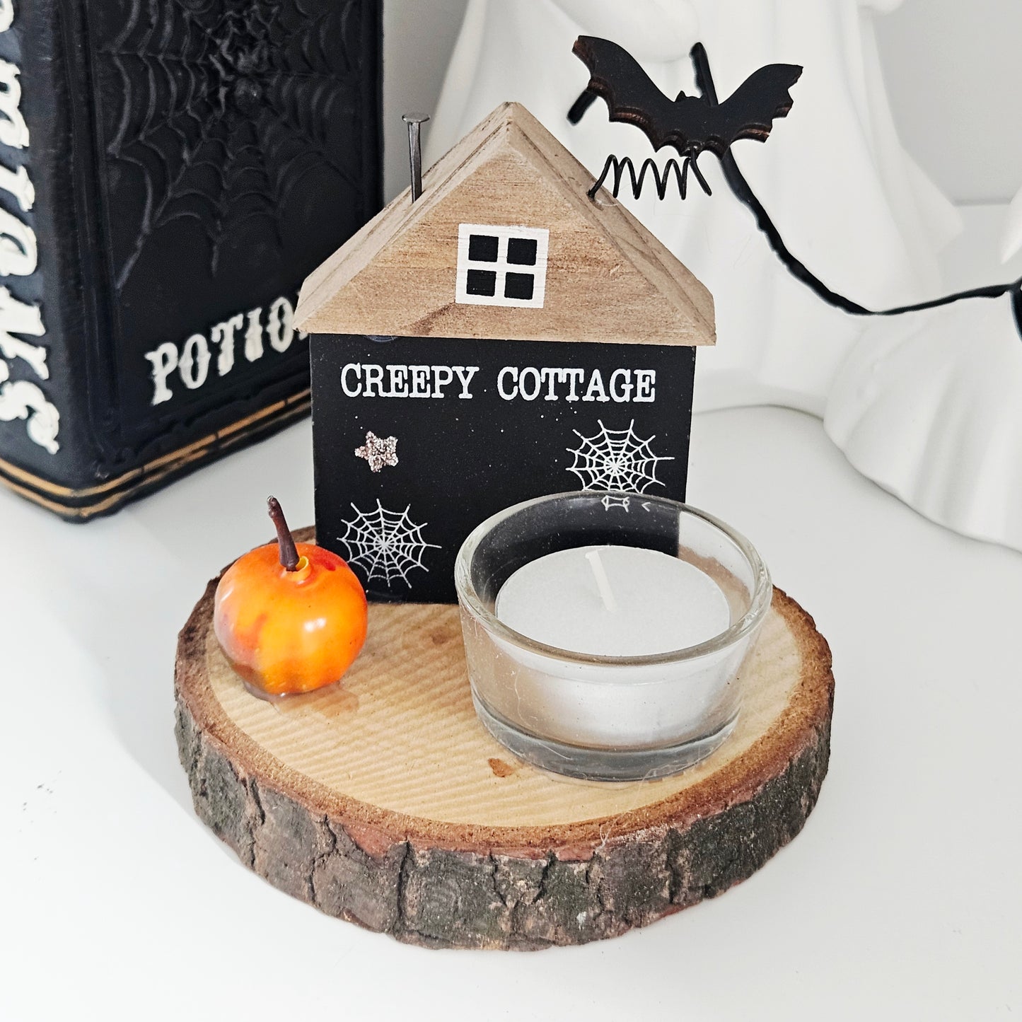 Black Wooden Creepy Cottage T Light