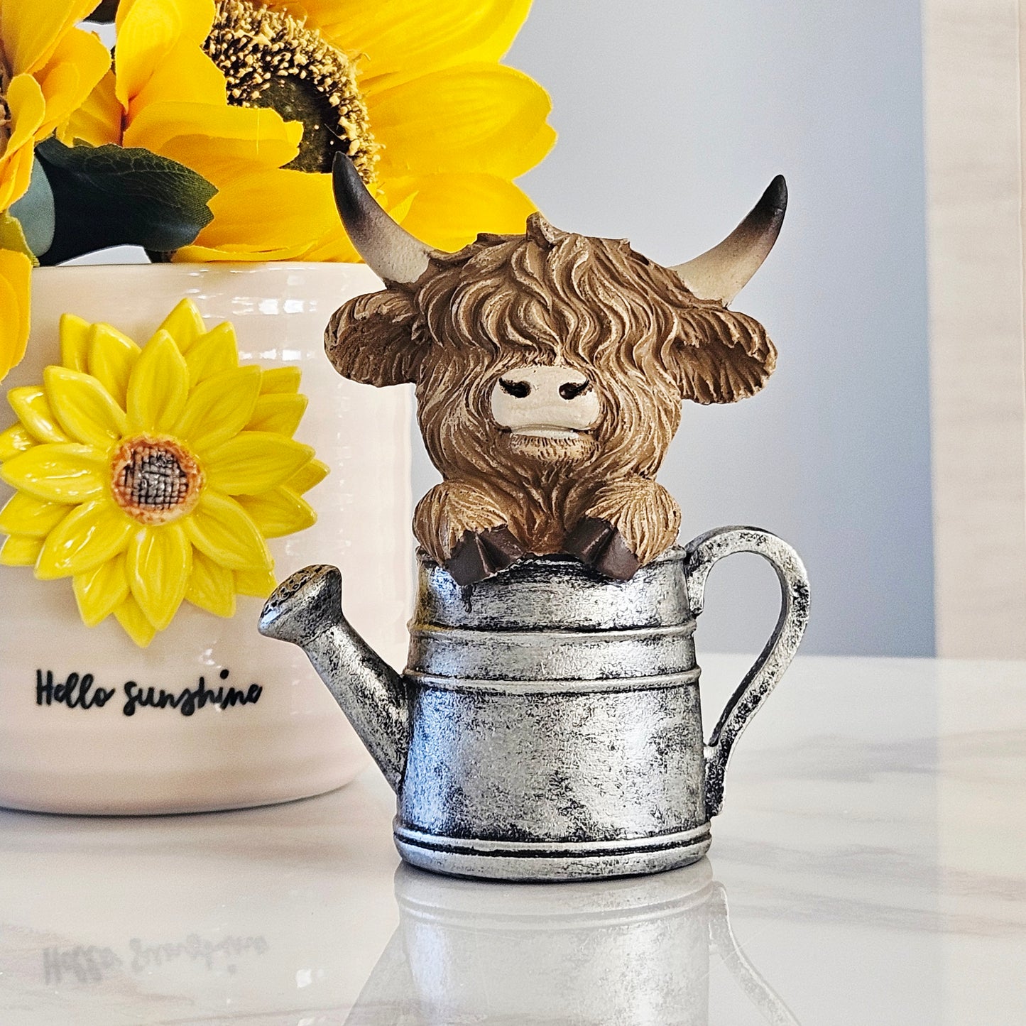 Highland Cow In Watering Can