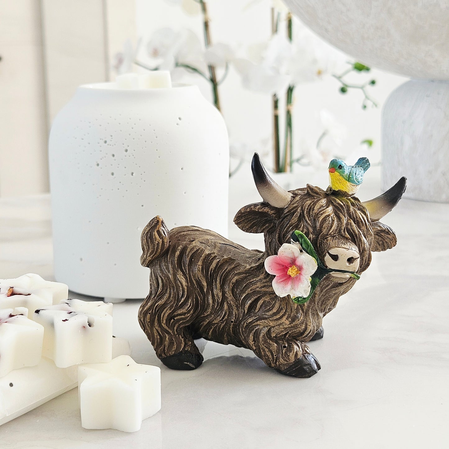 Highland Cow With Flower