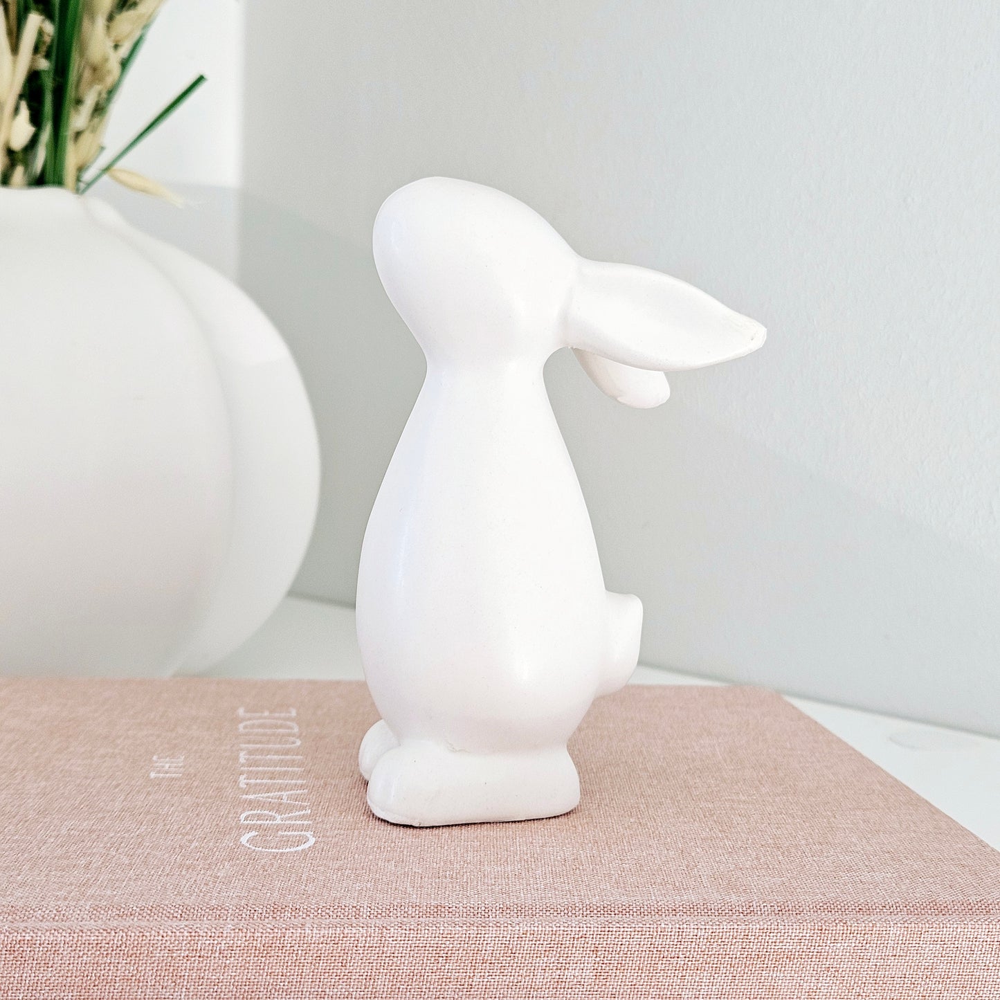 matt white standing ornament bunny 10.5cm tall