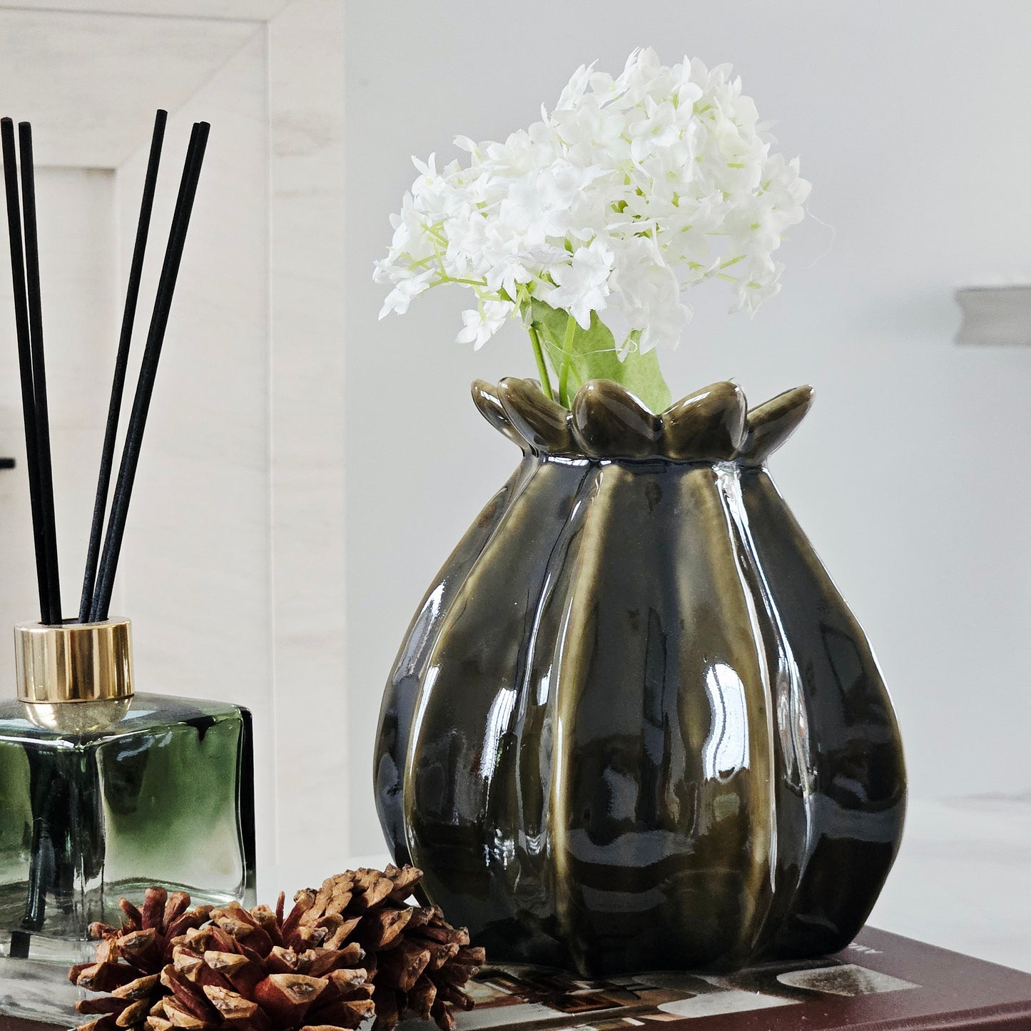 Poppy Seed Green Vase