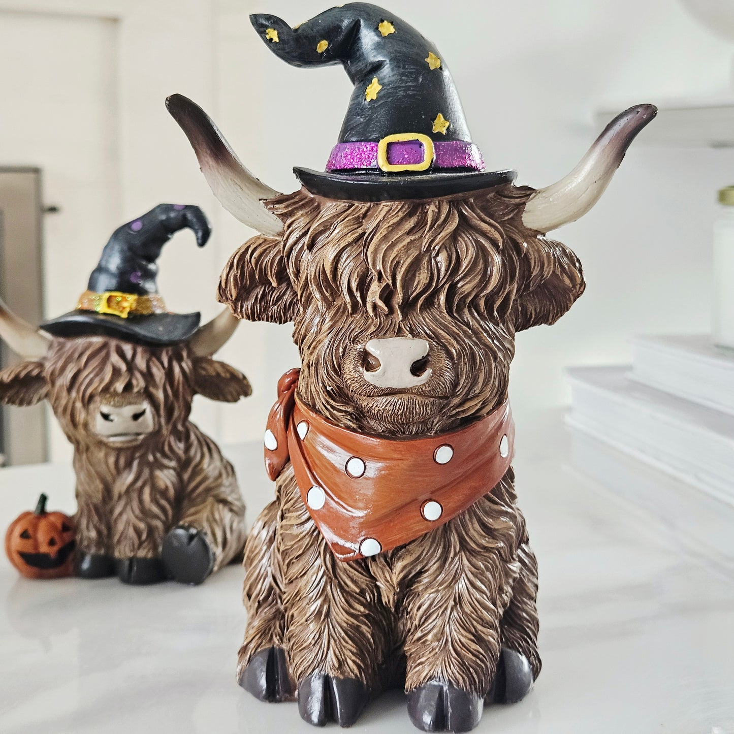 Spooky Highland Cow Ornament