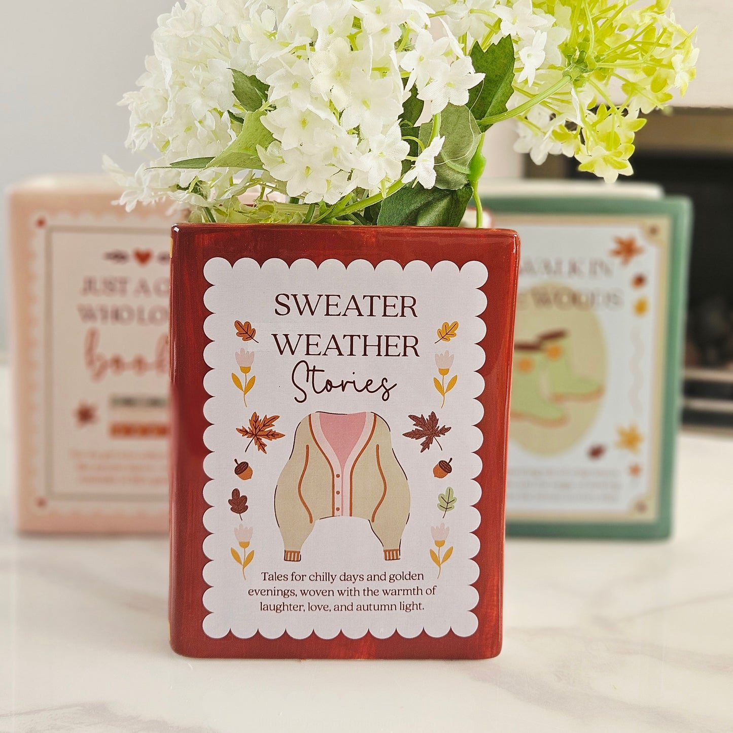 Cosy Chapter Book Stoneware Decorative Vase | 3 Designs