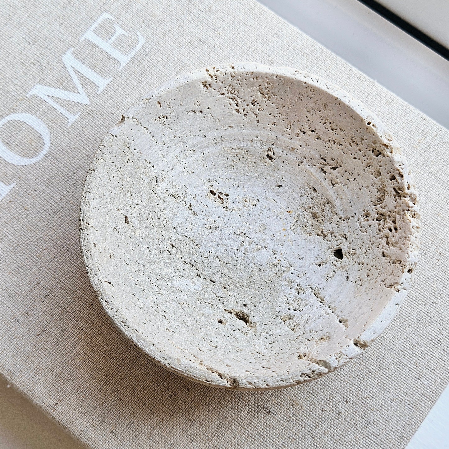 earthy tone HESTIA TRAVERTINE DECORATIVE BOWL 10CM