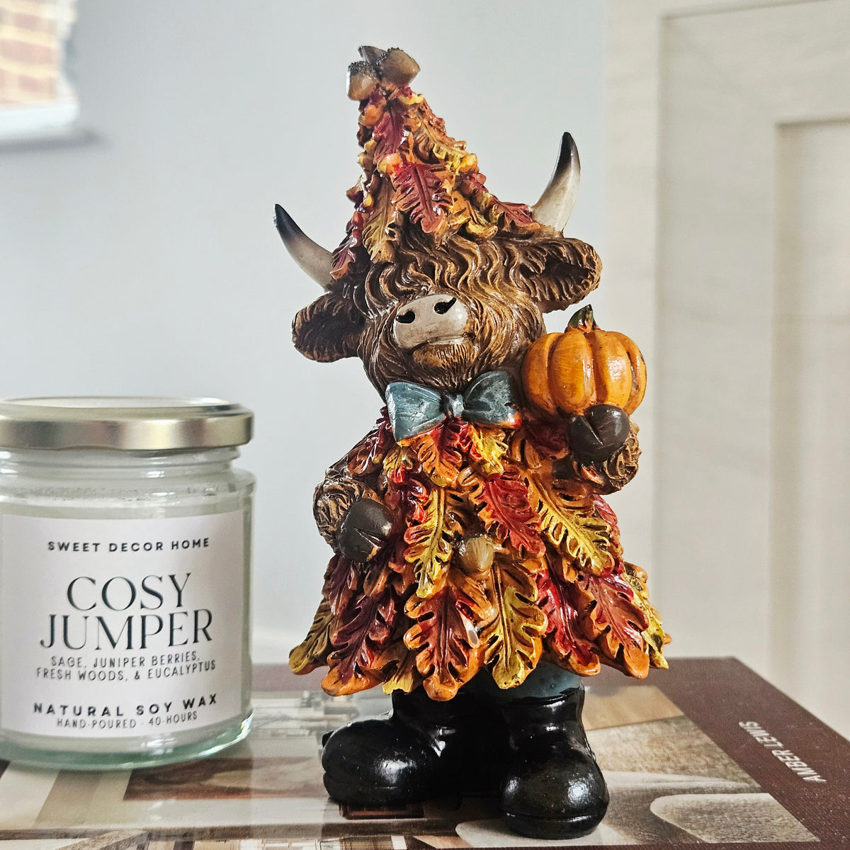 Autumn Highland Cow Decoration 16.5cm | Choose Options