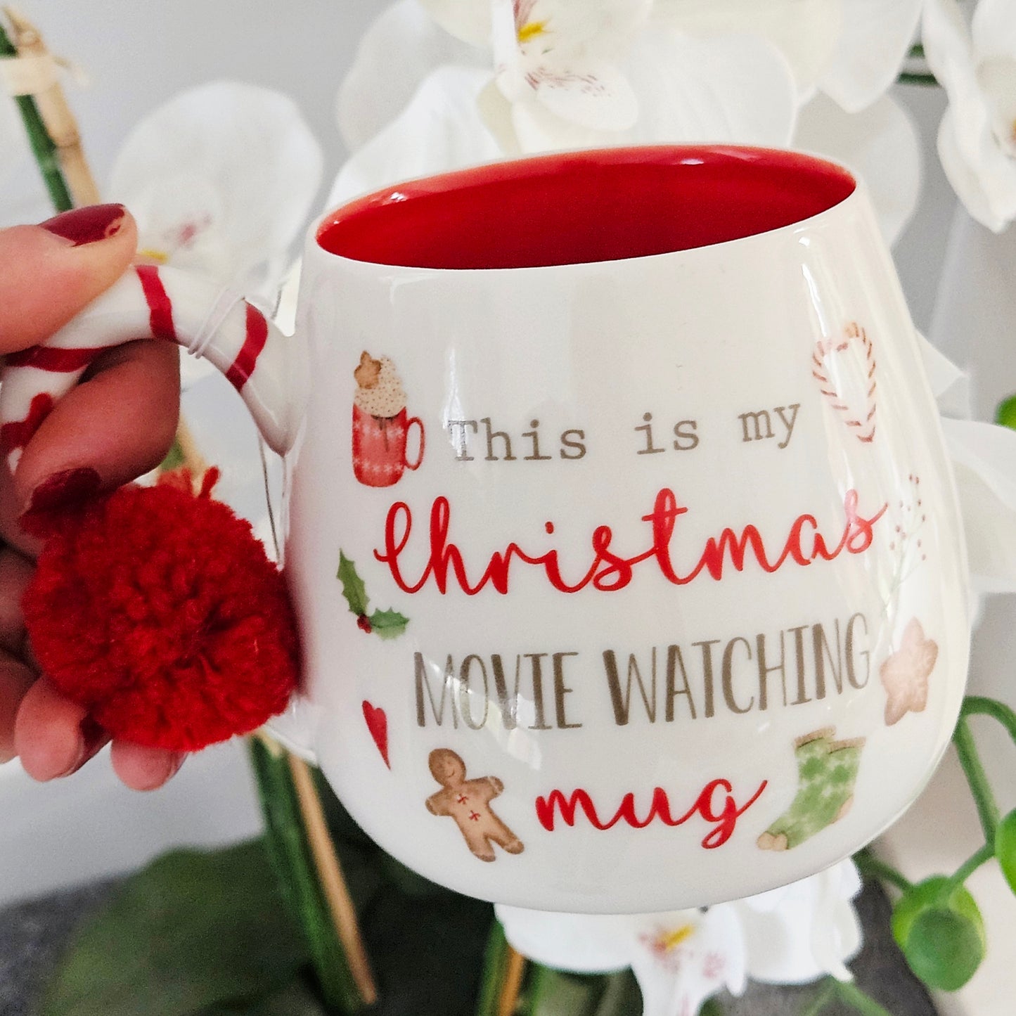 Movie Watching Pom Pom Mug