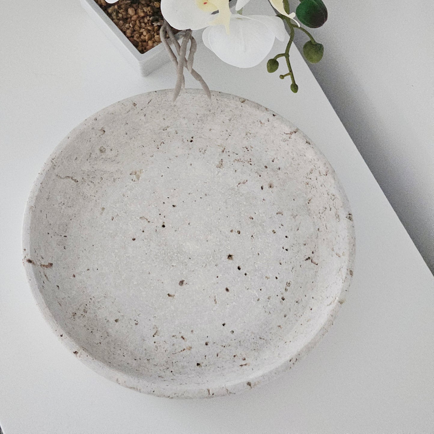 Travertine Decorative Plate 25cm | Natural Home Décor