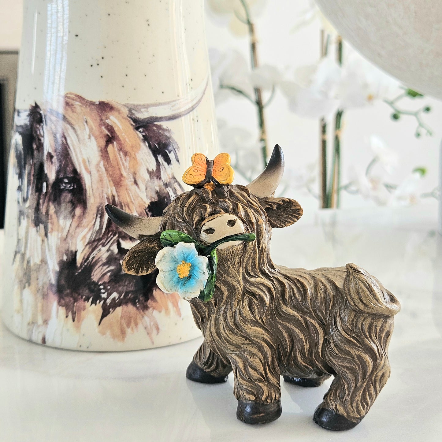Highland Cow With Flower