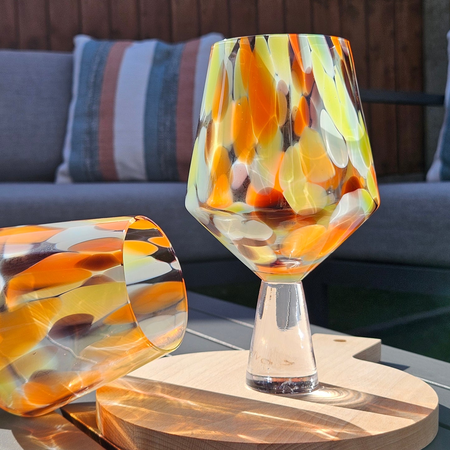 Large Citrus Orange Gin Glass