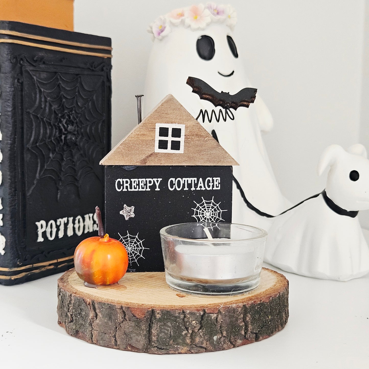 Black Wooden Creepy Cottage T Light