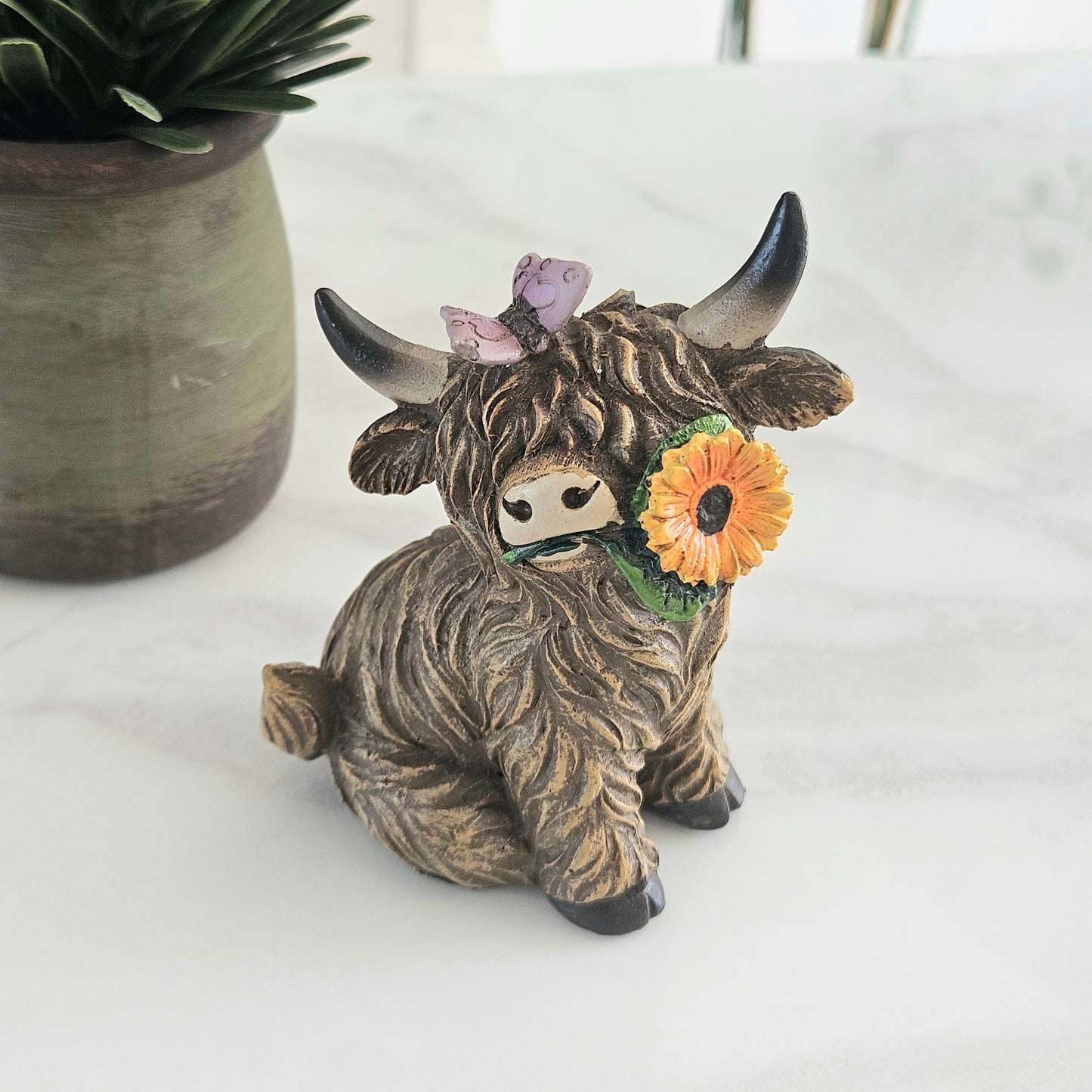 Highland Cow With Flower
