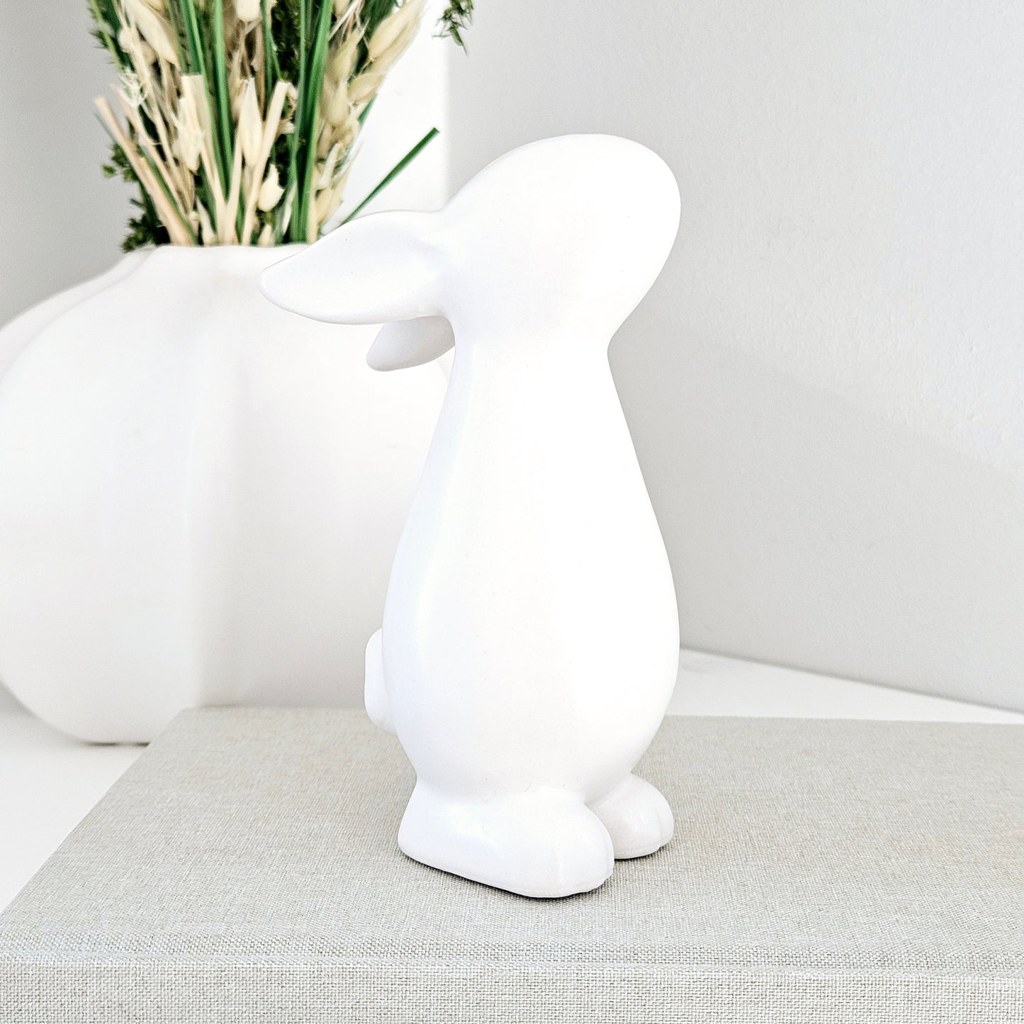 matt white bunny ornament 12.5cm standing