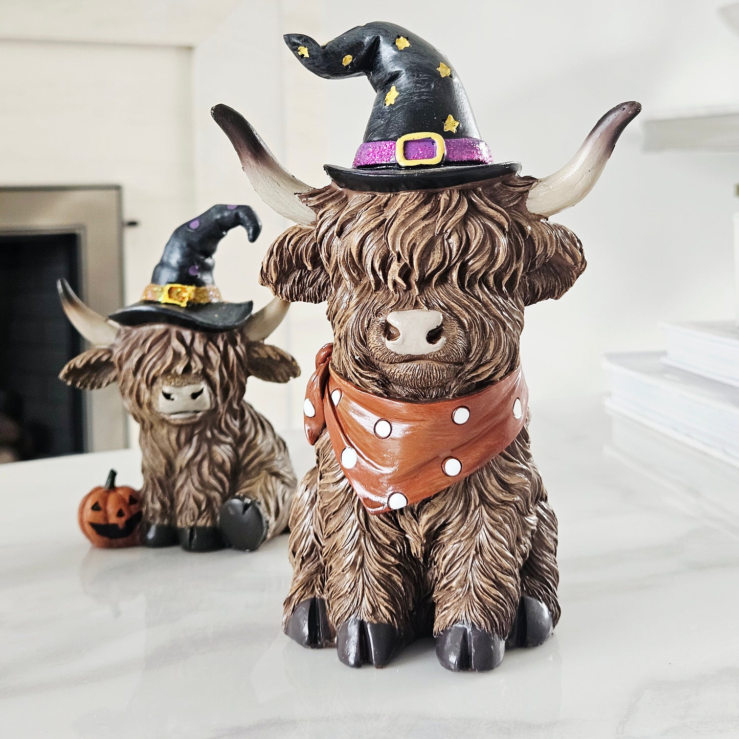 Spooky Highland Cow Ornament
